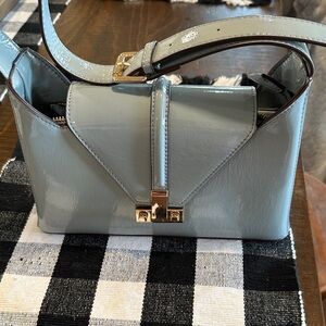 Melie Bianco Glossy Gray Shoulder Bag